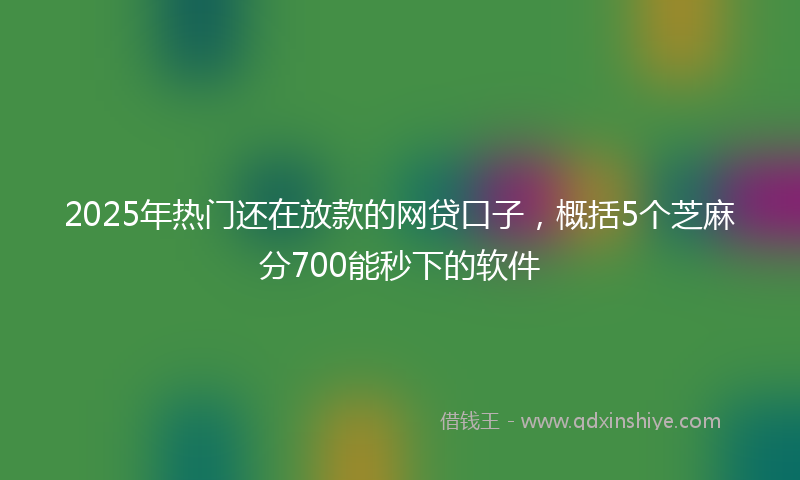2025年热门还在放款的网贷口子，概括5个芝麻分700能秒下的软件