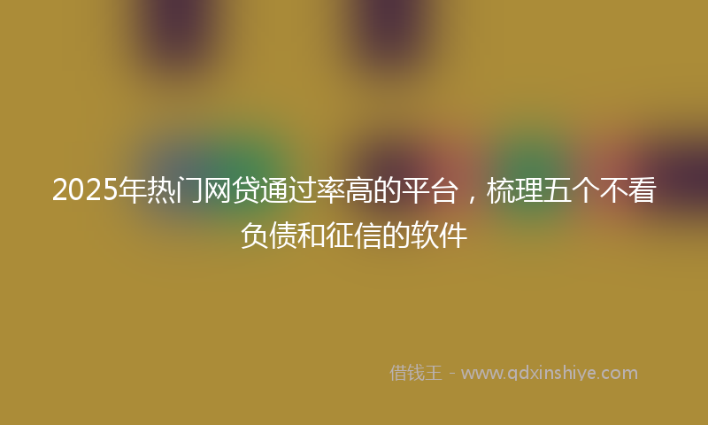 2025年热门网贷通过率高的平台，梳理五个不看负债和征信的软件