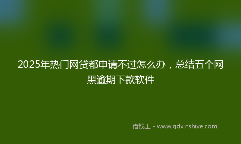 2025年热门网贷都申请不过怎么办，总结五个网黑逾期下款软件