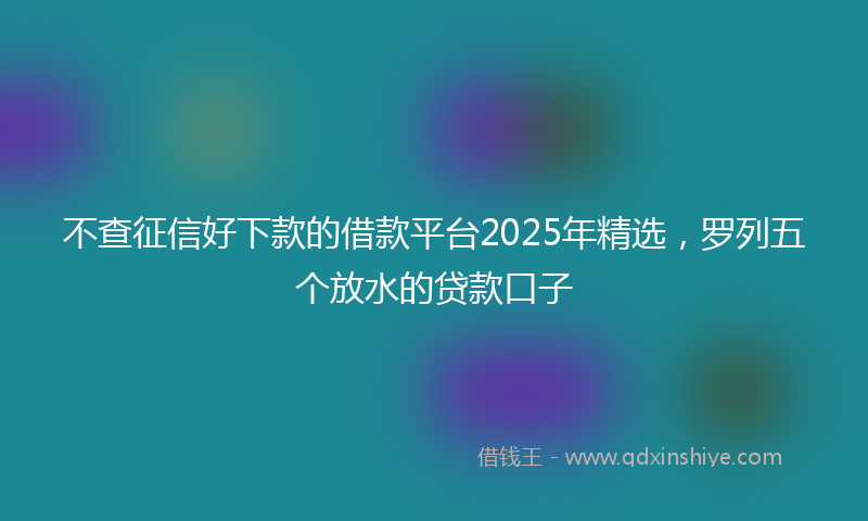不查征信好下款的借款平台2025年精选，罗列五个放水的贷款口子
