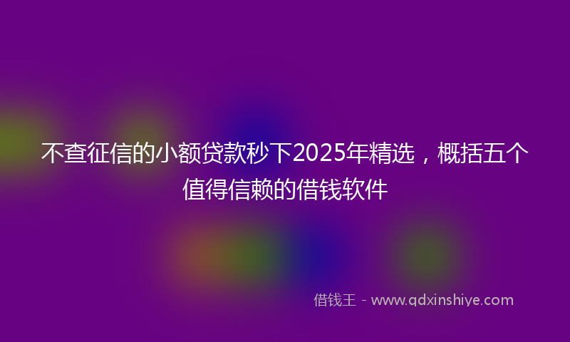 不查征信的小额贷款秒下2025年精选，概括五个值得信赖的借钱软件