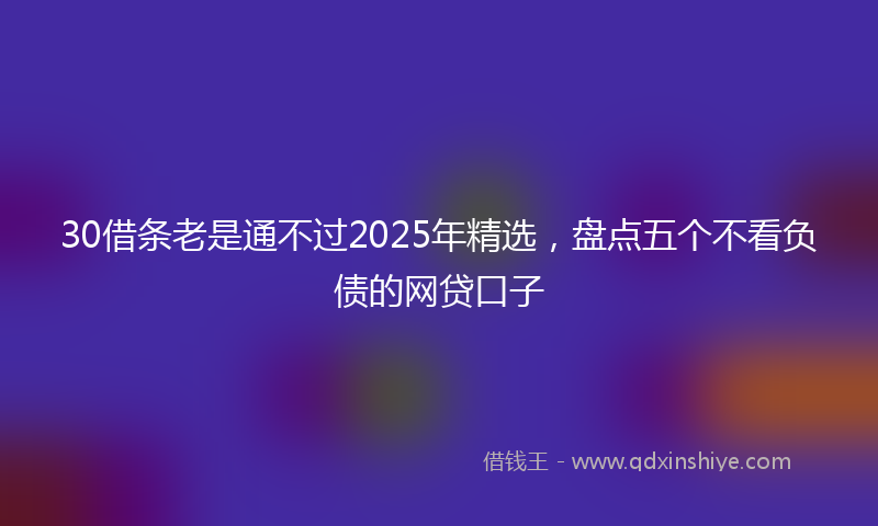 30借条老是通不过2025年精选，盘点五个不看负债的网贷口子