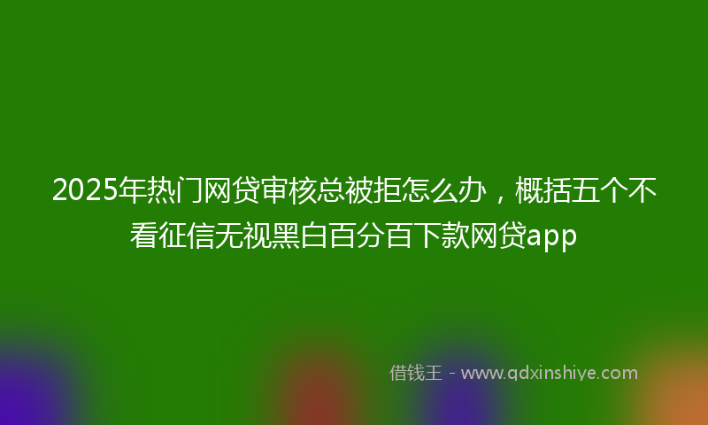 2025年热门网贷审核总被拒怎么办，概括五个不看征信无视黑白百分百下款网贷app