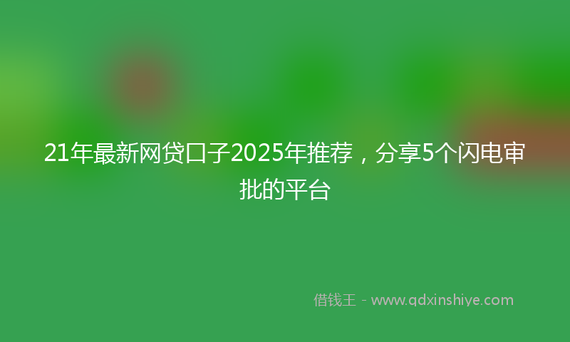21年最新网贷口子2025年推荐,分享5个闪电审批的平台