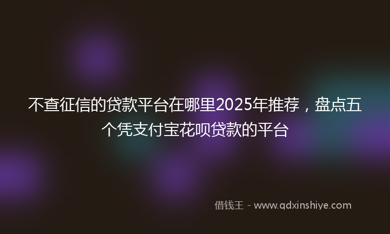 不查征信的贷款平台在哪里2025年推荐，盘点五个凭支付宝花呗贷款的平台