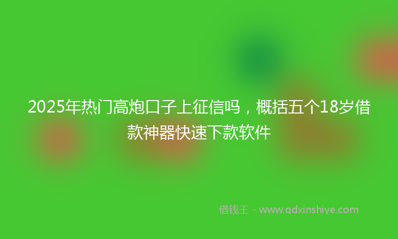 2025年热门高炮口子上征信吗，概括五个18岁借款神器快速下款软件