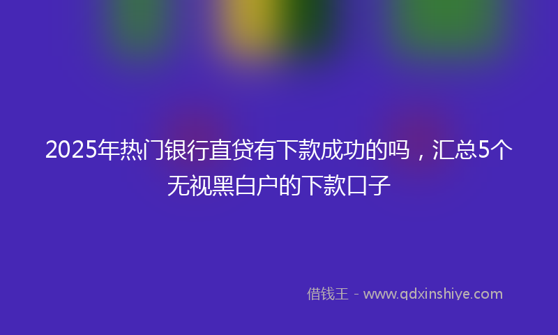 2025年热门银行直贷有下款成功的吗，汇总5个无视黑白户的下款口子