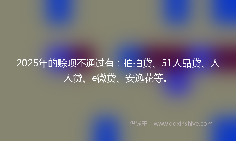 2025年的赊呗不通过有：拍拍贷、51人品贷、人人贷、e微贷、安逸花等。