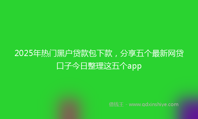 2025年热门黑户贷款包下款，分享五个最新网贷口子今日整理这五个app