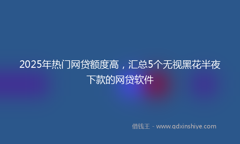 2025年热门网贷额度高，汇总5个无视黑花半夜下款的网贷软件