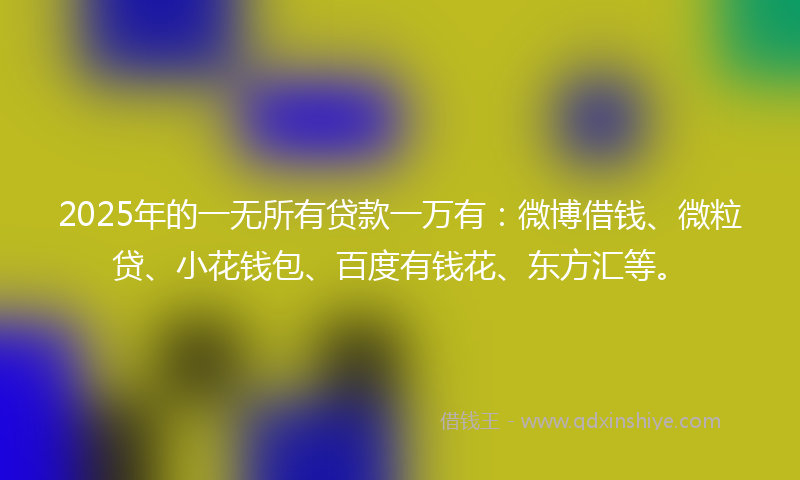 2025年的一无所有贷款一万有：微博借钱、微粒贷、小花钱包、百度有钱花、东方汇等。