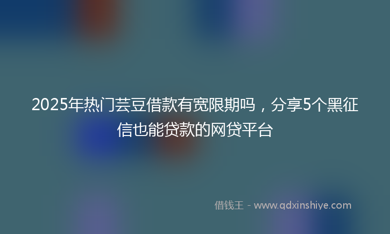 2025年热门芸豆借款有宽限期吗，分享5个黑征信也能贷款的网贷平台