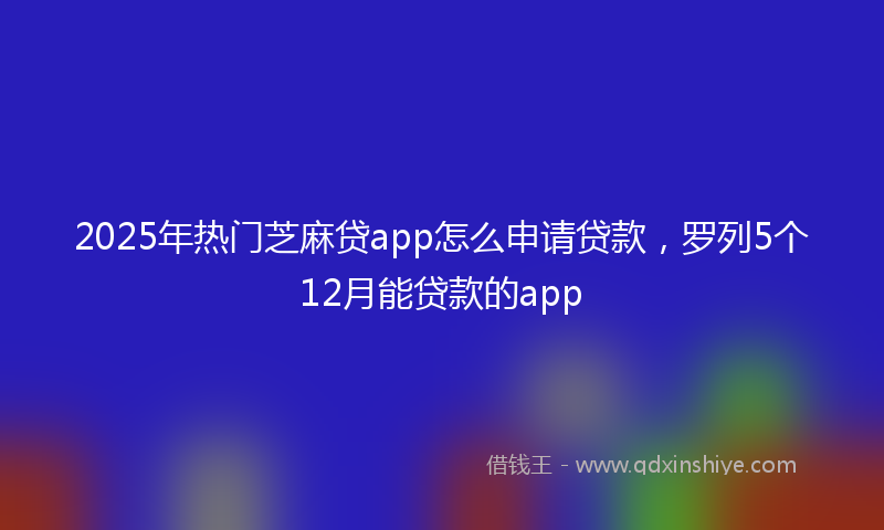 2025年热门芝麻贷app怎么申请贷款，罗列5个12月能贷款的app