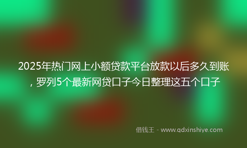 2025年热门网上小额贷款平台放款以后多久到账，罗列5个最新网贷口子今日整理这五个口子