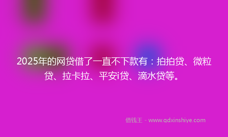 2025年的网贷借了一直不下款有：拍拍贷、微粒贷、拉卡拉、平安i贷、滴水贷等。