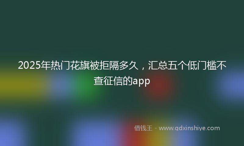 2025年热门花旗被拒隔多久，汇总五个低门槛不查征信的app