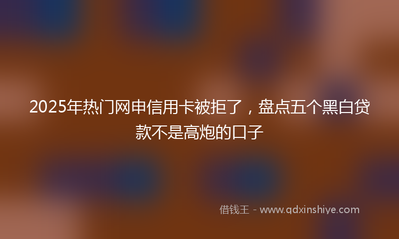 2025年热门网申信用卡被拒了，盘点五个黑白贷款不是高炮的口子