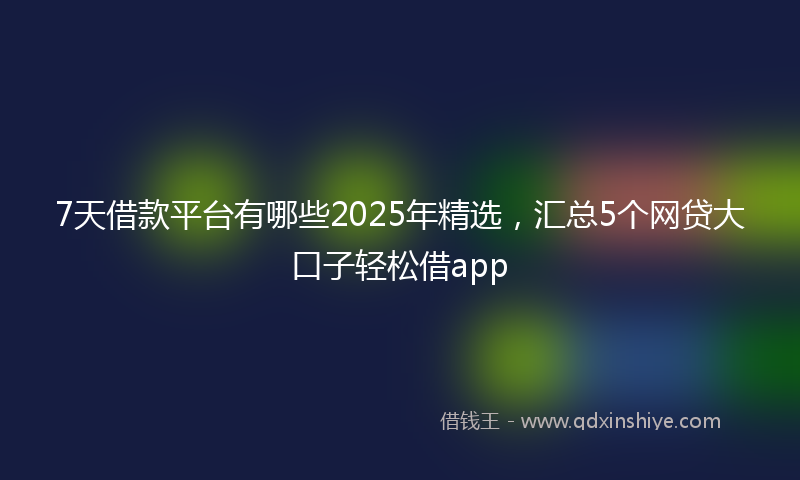 7天借款平台有哪些2025年精选，汇总5个网贷大口子轻松借app