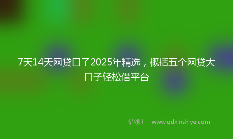 7天14天网贷口子2025年精选，概括五个网贷大口子轻松借平台
