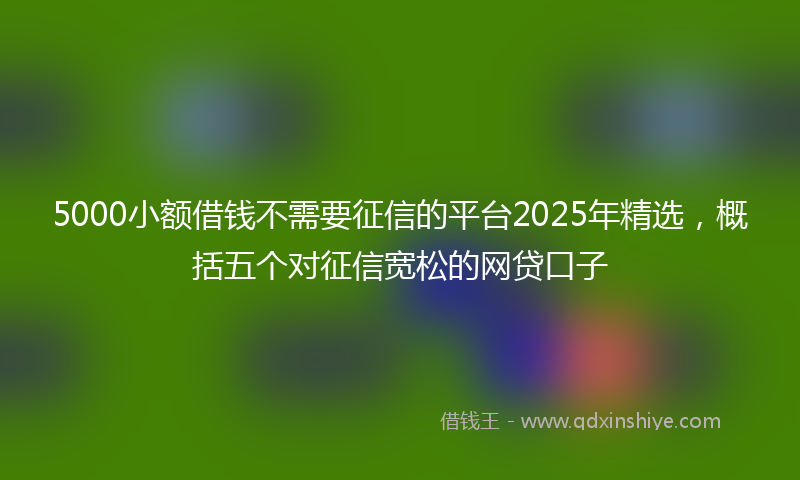 5000小额借钱不需要征信的平台2025年精选，概括五个对征信宽松的网贷口子