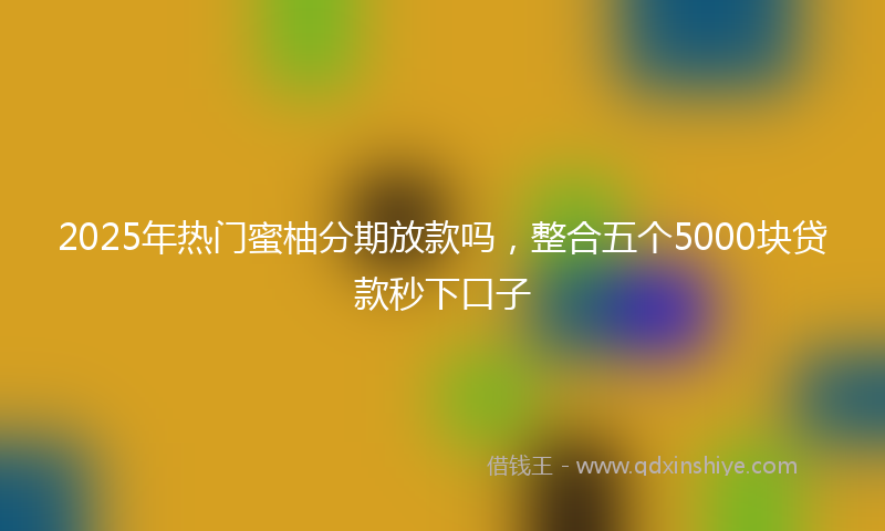 2025年热门蜜柚分期放款吗，整合五个5000块贷款秒下口子