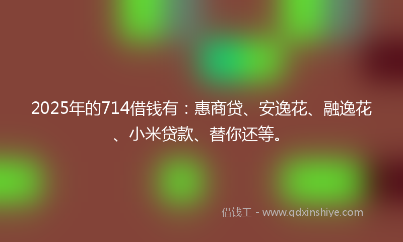 2025年的714借钱有：惠商贷、安逸花、融逸花、小米贷款、替你还等。