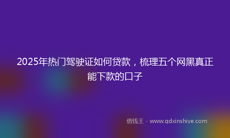 2025年热门驾驶证如何贷款，梳理五个网黑真正能下款的口子