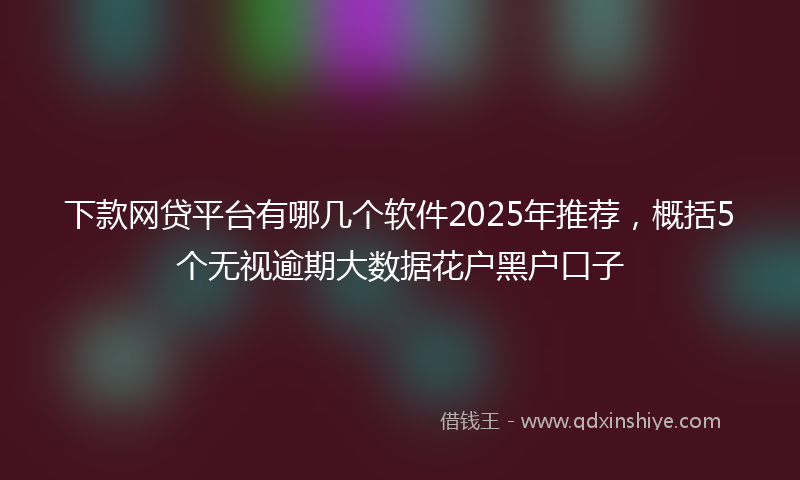 下款网贷平台有哪几个软件2025年推荐，概括5个无视逾期大数据花户黑户口子