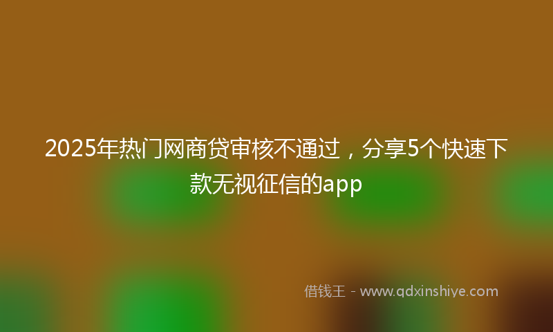 2025年热门网商贷审核不通过,分享5个快速下款无视征信的app