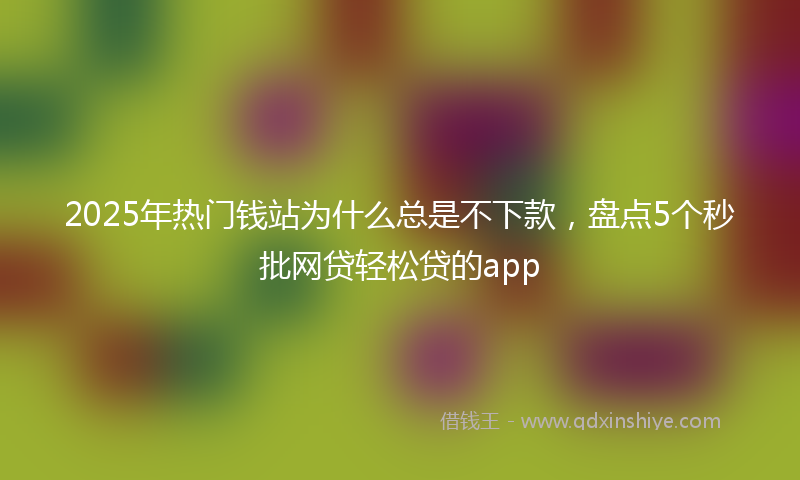 2025年热门钱站为什么总是不下款，盘点5个秒批网贷轻松贷的app