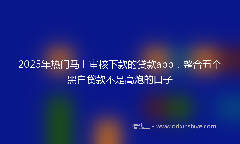 2025年热门马上审核下款的贷款app,整合五个黑白贷款不是高炮的口子