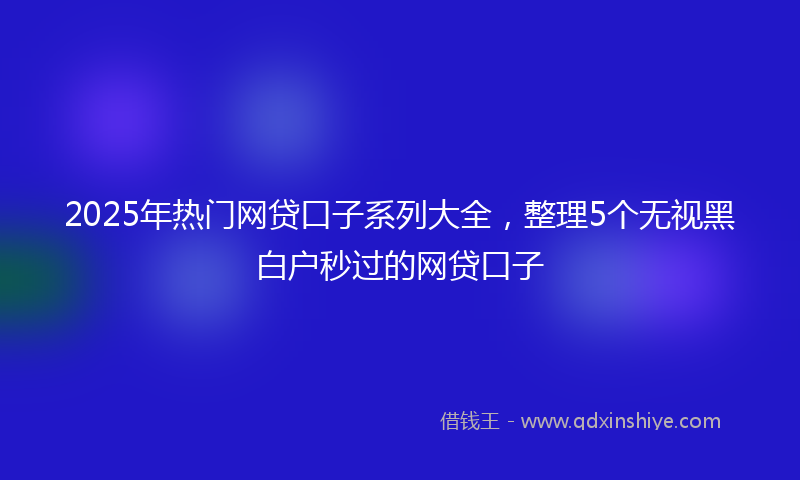 2025年热门网贷口子系列大全，整理5个无视黑白户秒过的网贷口子