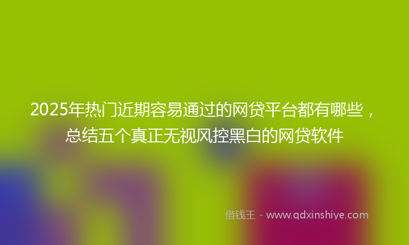 2025年热门近期容易通过的网贷平台都有哪些，总结五个真正无视风控黑白的网贷软件