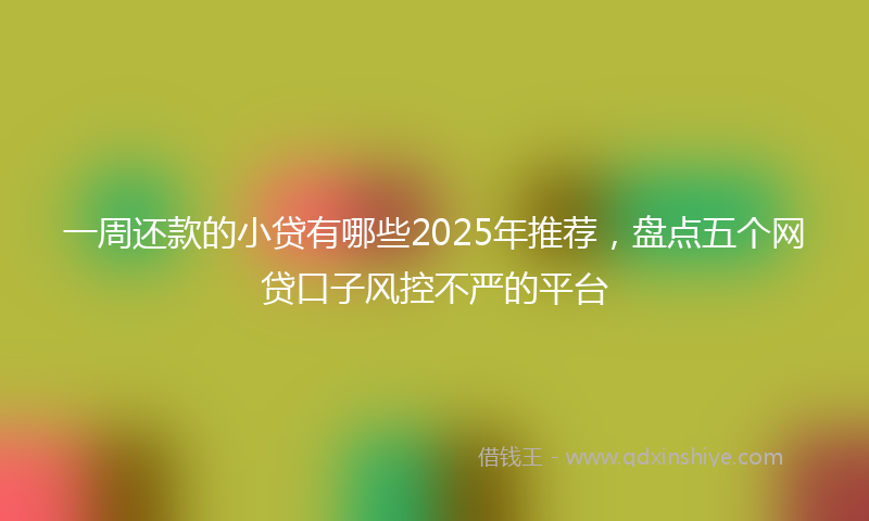 一周还款的小贷有哪些2025年推荐，盘点五个网贷口子风控不严的平台