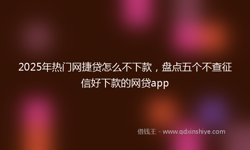 2025年热门网捷贷怎么不下款，盘点五个不查征信好下款的网贷app