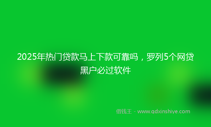 2025年热门贷款马上下款可靠吗，罗列5个网贷黑户必过软件