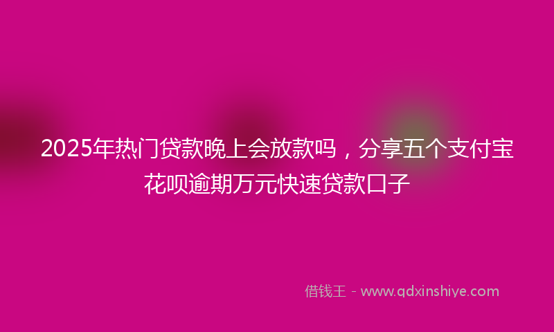2025年热门贷款晚上会放款吗，分享五个支付宝花呗逾期万元快速贷款口子