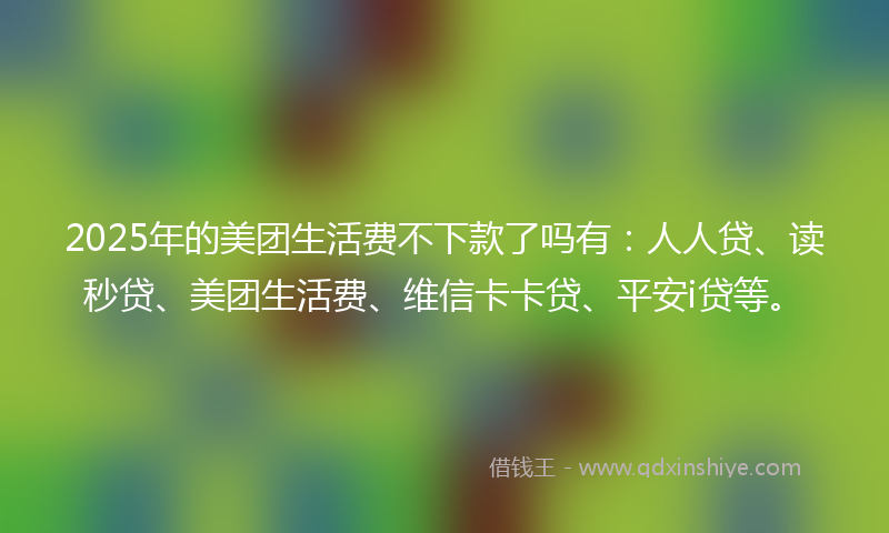2025年的美团生活费不下款了吗有：人人贷、读秒贷、美团生活费、维信卡卡贷、平安i贷等。