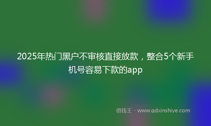 2025年热门黑户不审核直接放款，整合5个新手机号容易下款的app