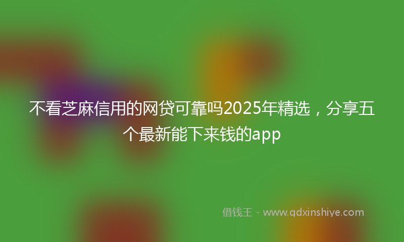 不看芝麻信用的网贷可靠吗2025年精选，分享五个最新能下来钱的app