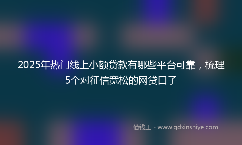 2025年热门线上小额贷款有哪些平台可靠，梳理5个对征信宽松的网贷口子
