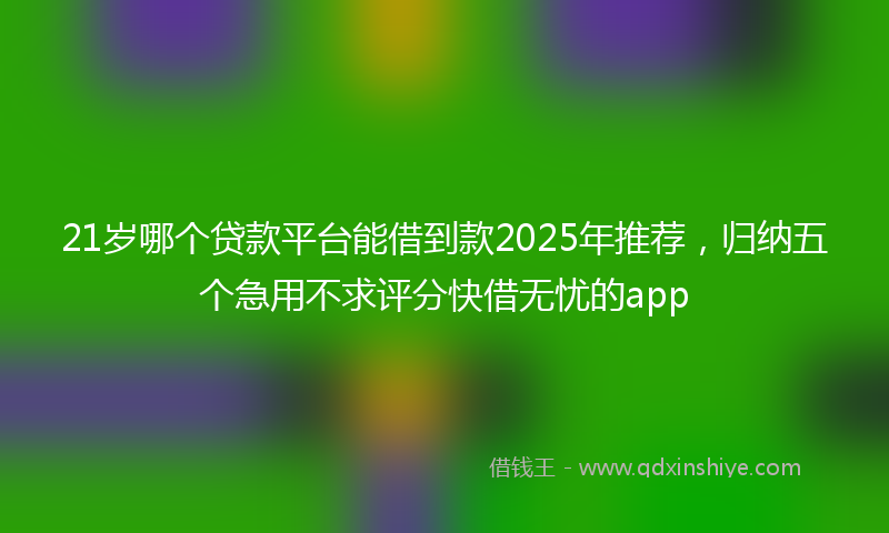 21岁哪个贷款平台能借到款2025年推荐，归纳五个急用不求评分快借无忧的app