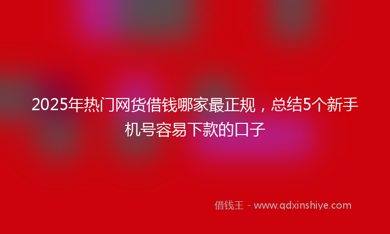 2025年热门网货借钱哪家最正规，总结5个新手机号容易下款的口子