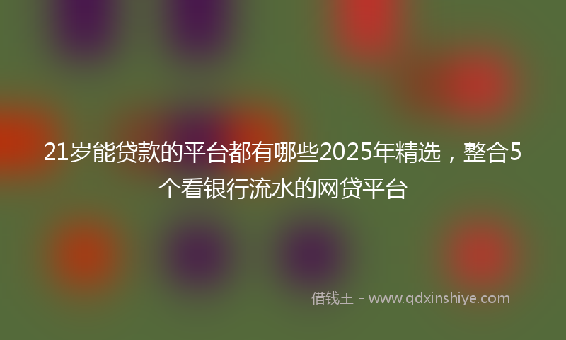 21岁能贷款的平台都有哪些2025年精选,整合5个看银行流水的网贷平台