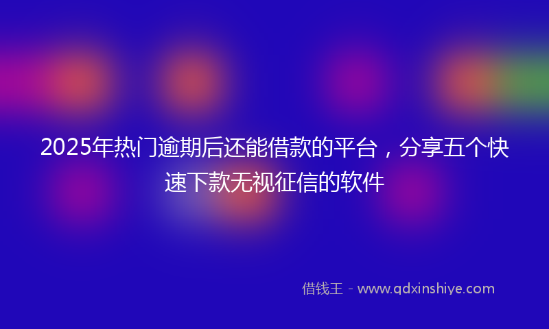 2025年热门逾期后还能借款的平台，分享五个快速下款无视征信的软件