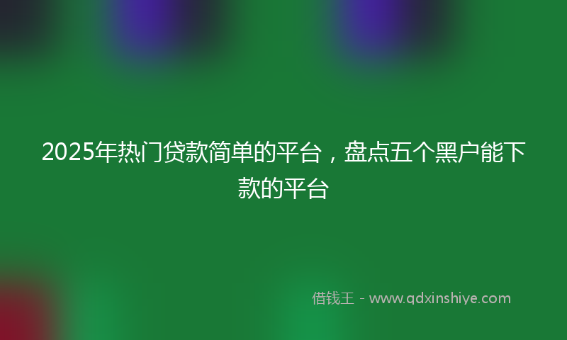 2025年热门贷款简单的平台，盘点五个黑户能下款的平台