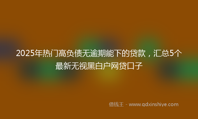 2025年热门高负债无逾期能下的贷款,汇总5个最新无视黑白户网贷口子