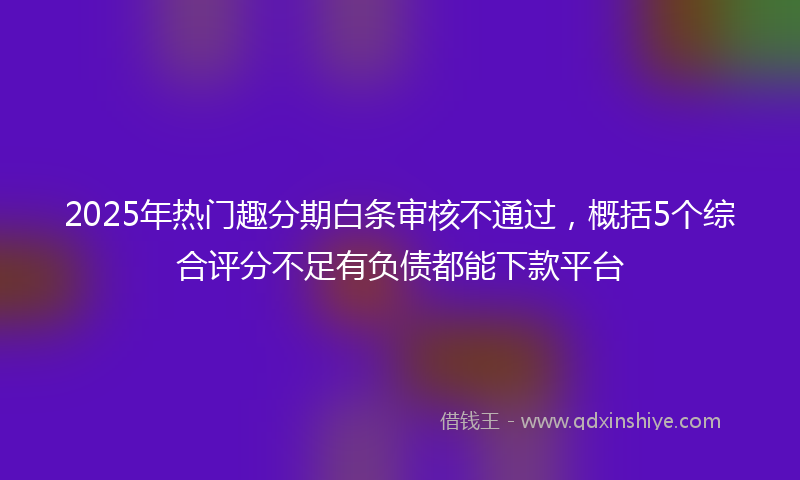 2025年热门趣分期白条审核不通过，概括5个综合评分不足有负债都能下款平台
