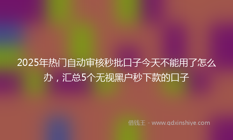 2025年热门自动审核秒批口子今天不能用了怎么办，汇总5个无视黑户秒下款的口子