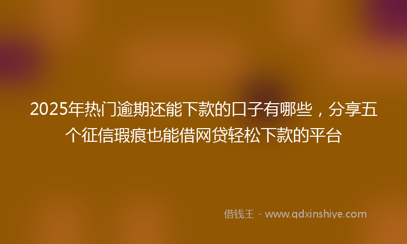 2025年热门逾期还能下款的口子有哪些，分享五个征信瑕疵也能借网贷轻松下款的平台